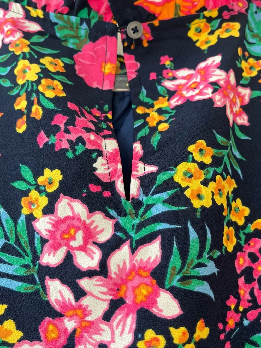 J. Crew Cottagecore Floral Print Mock-Neck Ruffle Sleeveless Top Size L NWT